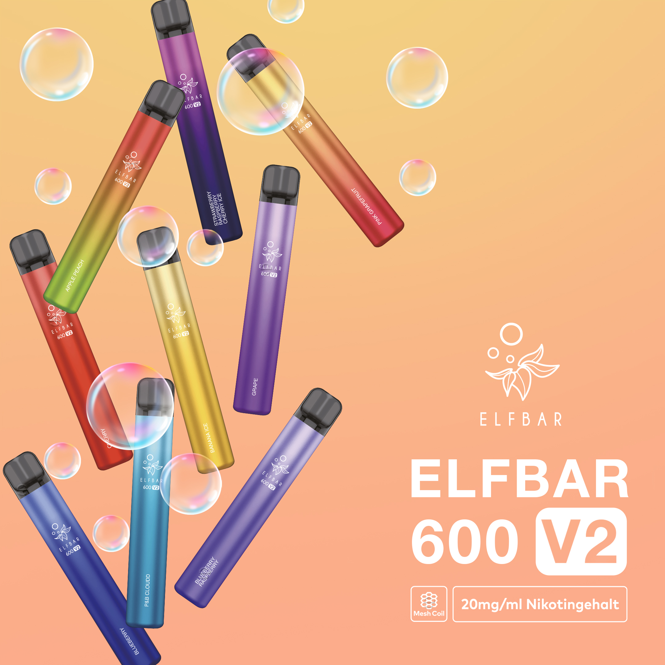 ELFBAR 600 V2 Strawberry Ice Einweg E-Zigarette