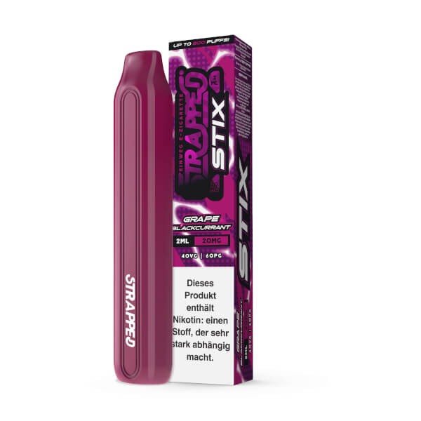 Strapped STIX Grape Blackcurrant Vape mit Nikotin 20mg/ml