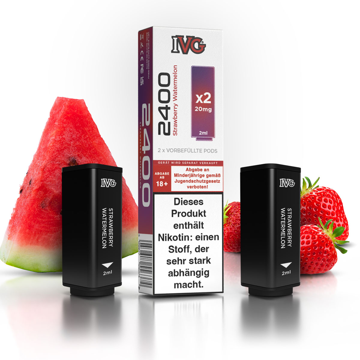 IVG 2400 Pods Strawberry Watermelon 20mg/ml 2 Stück