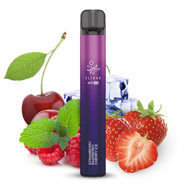 ELFBAR 600 V2 Strawberry Raspberry Cherry Ice Einweg E-Zigarette 