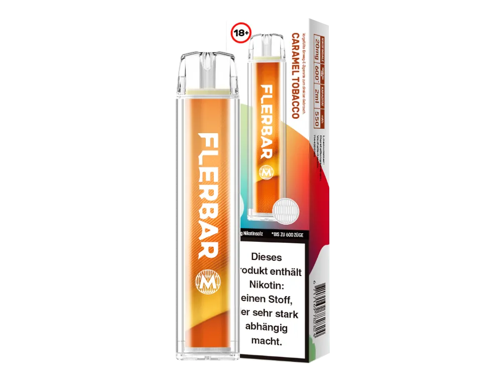 FLERBAR | Einweg E Zigarette mit Nikotin Caramel Tobacco 20mg/ml